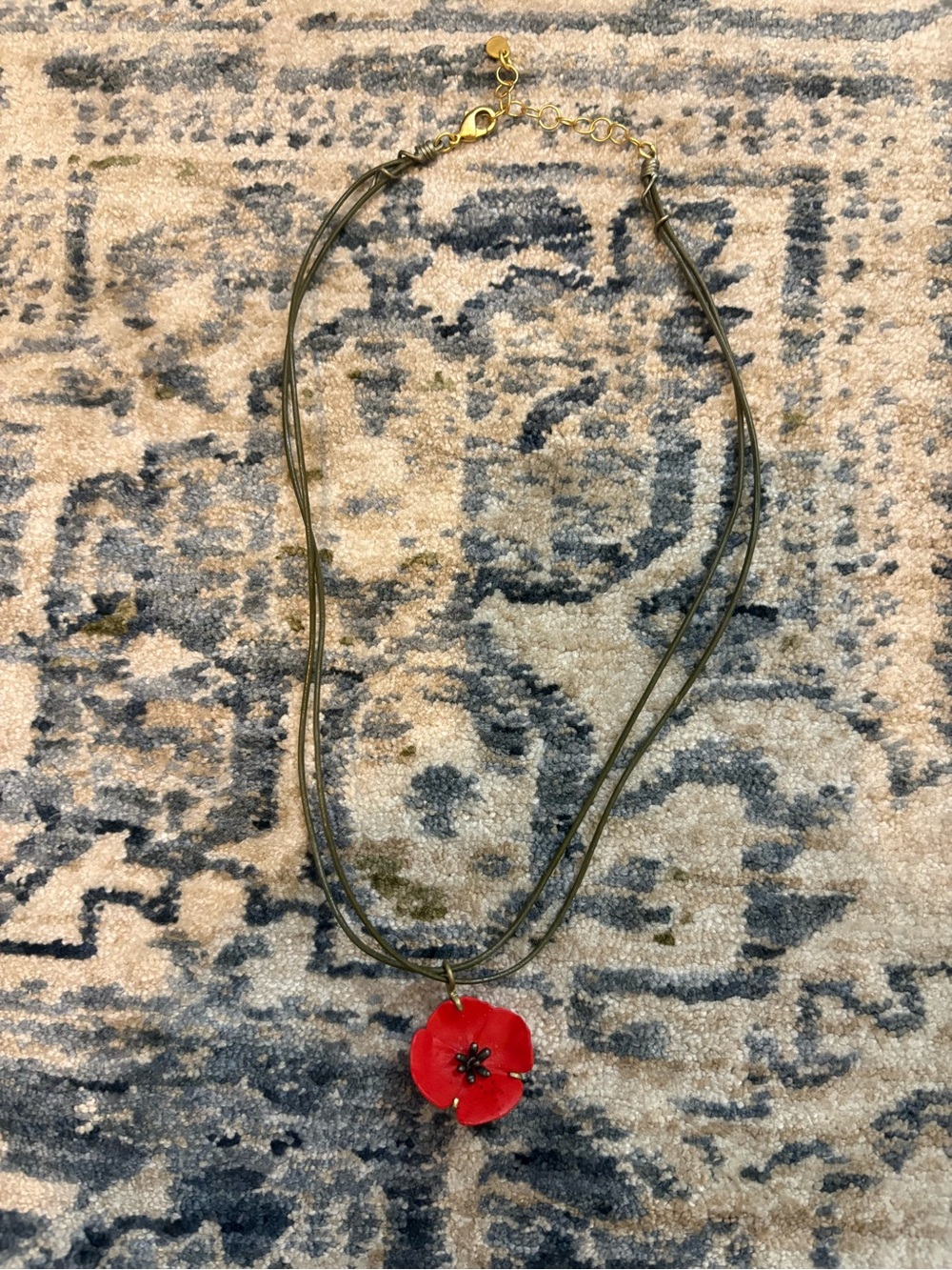 Michael Michaud Design “Red Poppy” Necklace – Handmade in USA – New with Card